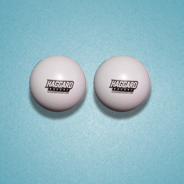 2 Pack White Knee Hockey Balls image 0